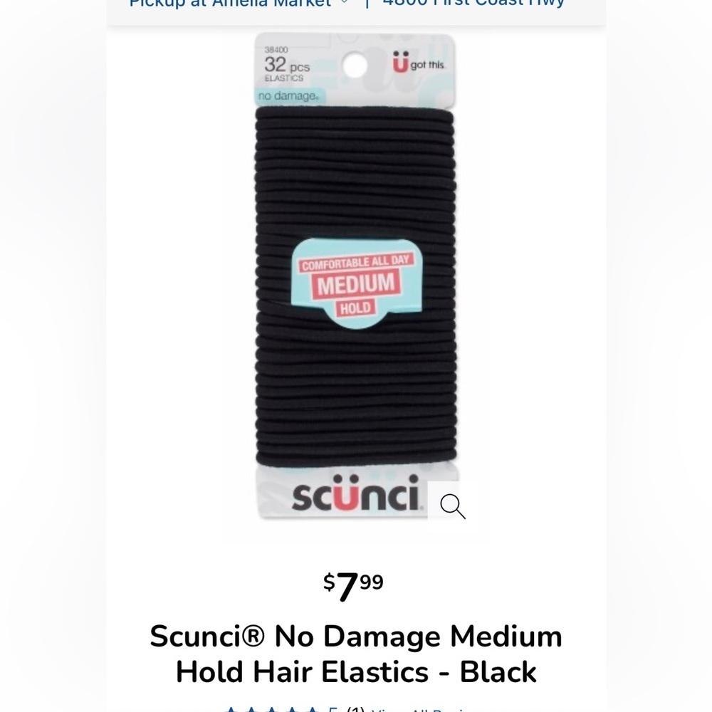 Scunci No Damage Medium Hold Hair Elastics in Black 32 pcs NEW